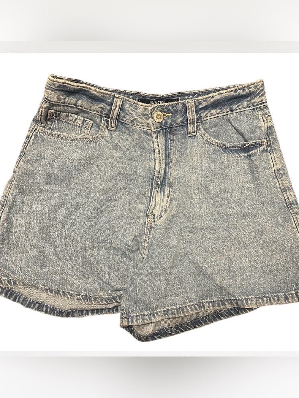 Hollister Light Blue High-Rise Denim Shorts